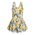 thumbnail image 6 of DISNIMO Lemon Flower Print Girls One Piece Swimsuit Sleeveless U Neck Swim Dress Soft Stretch Bathing Suit Hawaiian Summer Swimwear, 6 of 8