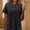 Black, variant on Women's Round Neck T-Shirt Loose Fits Patchwork Short Sleeve Tops Summer Comfy Casual Basic Tee ,Gray,L