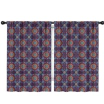 Blackout Kids Curtains,Purple Circular Floral Pattern Childrens Insulated Curtains Set Of 2,Bedroom Essentials,Toddler Room Decor 42x63in(106x160cm)
