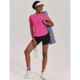 thumbnail image 5 of Pinspark Workout Tops for Women Short Sleeve Tennis Shirts High Neck Sports Tshirts Quick Dry Running Top Sun Protection Gym Shirts, 5 of 6