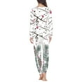 thumbnail image 3 of Renewold Comfortable Pj Set for Women Music Notes Pine Cones Fall/Spring M Pajamas Clothes Warm Home Outfit Pullover Sleepwear 2pcs Loose Long Shirt Pants for Christmas Day, 3 of 4