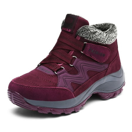 

Women Snow Boots Autumn Winter Water Resistant Thick Sole Fleece Lined Warm Cotton Shoes Water Resistant Thick Sole Fleece Lined Women Autumn Winter Outdoor Fashionable Comfortable Snow Boots 35