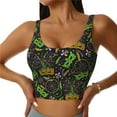 thumbnail image 2 of Haiem Carnival Mardi Gras3 Pattern Womens Sports Bra - U Neck Padded Low Impact Yoga Bra Workout Crop Top Gym Moisture-Wicking Workout Vest -X-Large, 2 of 9