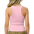 thumbnail image 3 of Gaexia Girls Tank Tops Kids Athletic Racerback Crewneck Sleeveless Undershirts Dance Workout Yoga Shirts For (Pink,9-10 Years), 3 of 7