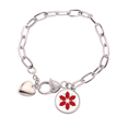 thumbnail image 1 of mas Flower Origa Pattern Heart Chain Bracelet Jewelry Charm Fashion, 1 of 3