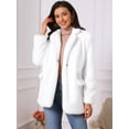 thumbnail image 4 of DARING DIVA Women's Faux Fur Coat Open Front Notch Lapel Jacket XL White, 4 of 8