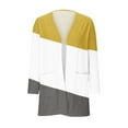 thumbnail image 4 of PWPSG Teen Girl Casual Cardigan Color Block Tunic Tops Lightweight Open Front Long Sleeve Top Fashion Daily Outfits with Pockets Yellow 9 Years, 4 of 8