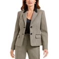 thumbnail image 3 of Le Suit Women's Plaid Print Pantsuit Med Beige Size 18, 3 of 3
