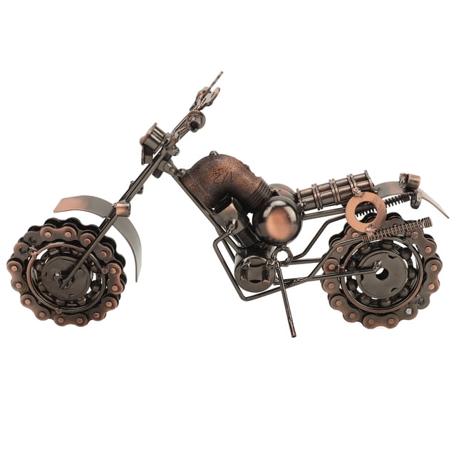 Estatua de moto retro Adorno de motocicleta de hierro vintage Modelo de moto retro decorativo Escultura de moto de metal hecha a mano para niños ANGGREK Otros