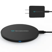 Techsmarter 15W Fast Charging Wireless Charger Pad. Compatible with Apple iPhone, Samsung Galaxy, Note, LG ThinQ, Droid, Xperia