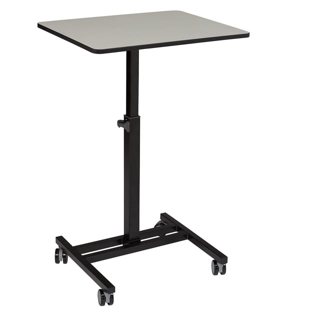 Pemberly Row Modern Powder-Coated Metal Sit and Stand Student's Desk in Gray