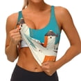 thumbnail image 3 of Balery Colorful Greek Windmills Sujetadores deportivos con espalda cruzada para mujer, acolchados, sin costuras, de alto impacto, ideales para yoga, gimnasio, entrenamiento y fitness.-XX-Large, 3 of 8