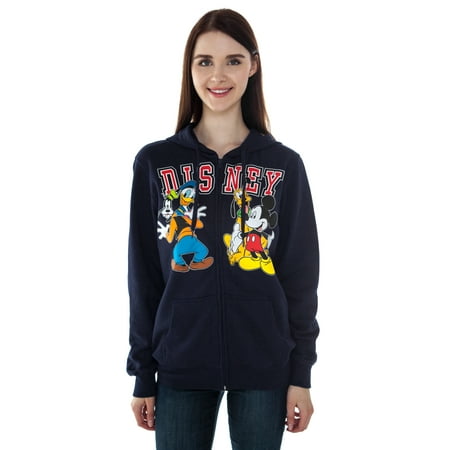 Disney - Women Mickey Mouse & Friends Zip Hoodie Sweatshirt Blue ...