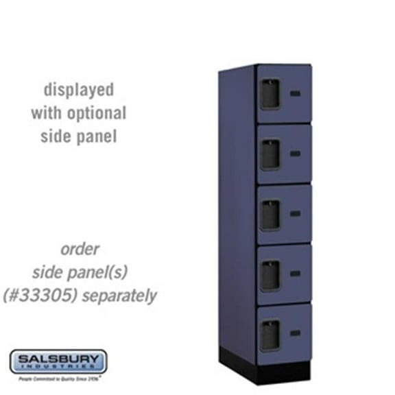 SalsburyIndustries Five Tier Box Style Tier 1 Wide 5 ft. X 21 in. Designer Wood Locker - Blue