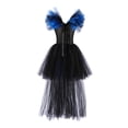 thumbnail image 3 of BLTIBY Toddler Kids Sleeveless Witch Cosplay Dresses for Girls Tulle Mesh Fancy Festival Dress Up Blue 6-7Years, 3 of 4