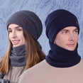 thumbnail image 4 of Unisex Autumn Winter Knit Hat Scarf Set Thickened Warm Earflap Beanie Winter Set with Thermal Lining Beanie Scarf Retains Heat for Long Periods Hat Scarf, 4 of 5