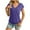 Purple, variant on GERsome Women's Short Sleeve Tops Summer V Neck Solid Color T Shirts Casual Loose Fit Blouse, Sizes S-2XL