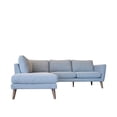 thumbnail image 3 of Allora Mid-Century Microfiber Sectional Left Chaise Sofa in Light Gray, 3 of 6