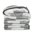thumbnail image 3 of Nestl Ultra Plush Heavy Thick Raschel Imitation Mink Bed Blanket, 82 x 102, Gray Check, 3 of 5