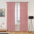 thumbnail image 2 of Kitchen Curtains 84 Inch Length 2 Panels, Vintage Peach Pink Grommets Window Treatment Curtain, Farmhouse Retro Solid Color Linen Texture Thermal Curtains Drapes for Living Room/Bathroom, 2 of 9