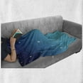 thumbnail image 5 of Night Sky Soft Flannel Fleece Throw Blanket, Starry Crescent Moon Nebula Galaxy Astronomy Cosmos Sleep Well Theme, Cozy Plush for Indoor and Outdoor Use, 60" x 80", Royal Blue and White, by Ambesonne, 5 of 5