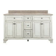 Corsicana 61" Antique White Vanity with Mohave Beige Granite Top