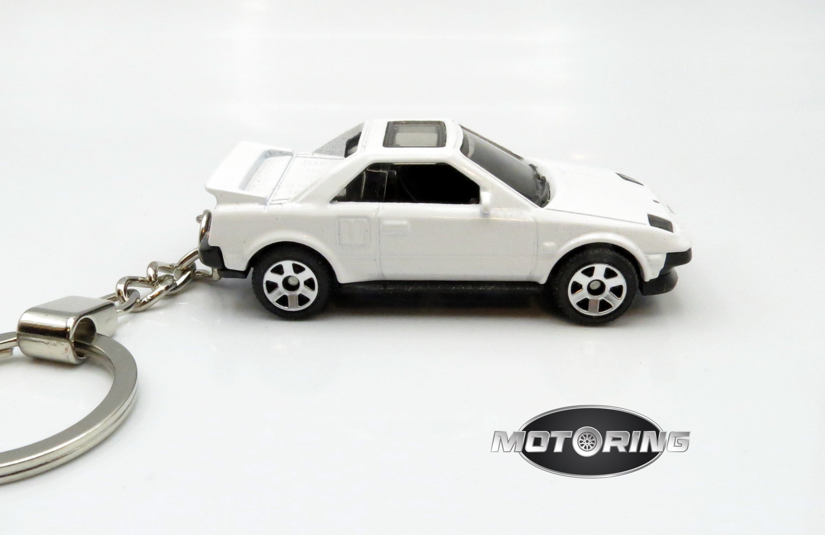 1984 '84 Toyota MR2 White Car Rare Novelty Keychain 1:64 Diecast 