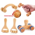 thumbnail image 2 of Wooden Massage Roller, Manual Portable Neck Back Waist Leg Face Massager for Daily Relaxation, 2 of 7