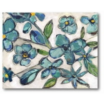 Courtside Market Aqua Floral I Gallery-Wrapped Canvas Wall Art, 16x20