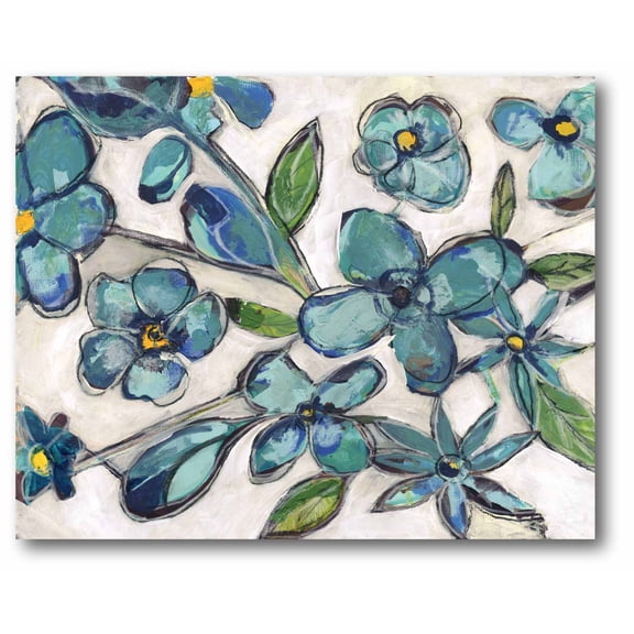 Courtside Market Aqua Floral I Gallery-Wrapped Canvas Wall Art, 16x20