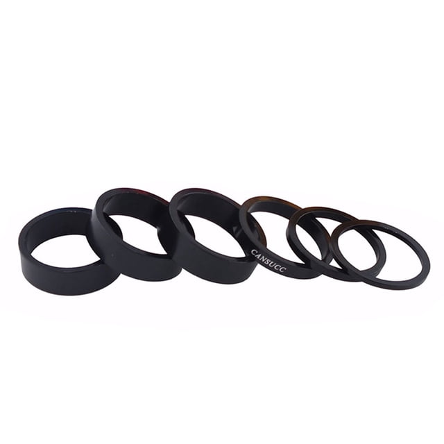 Advancent CANSUCC Paquete de 6 bicicletas de montaña de aleación Arandela de auriculares Portátil Profesional Ciclos al aire libre Espaciador Ciclismo Negro