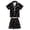 j110-Black, variant on LIIPEE Summer Pajamas For Girls Cute Heart Graphic Short Sleeve Flat Collar Blouse And Shorts Pajama Set 2 Piece Kids Casual Sleepwear,12-13 Years