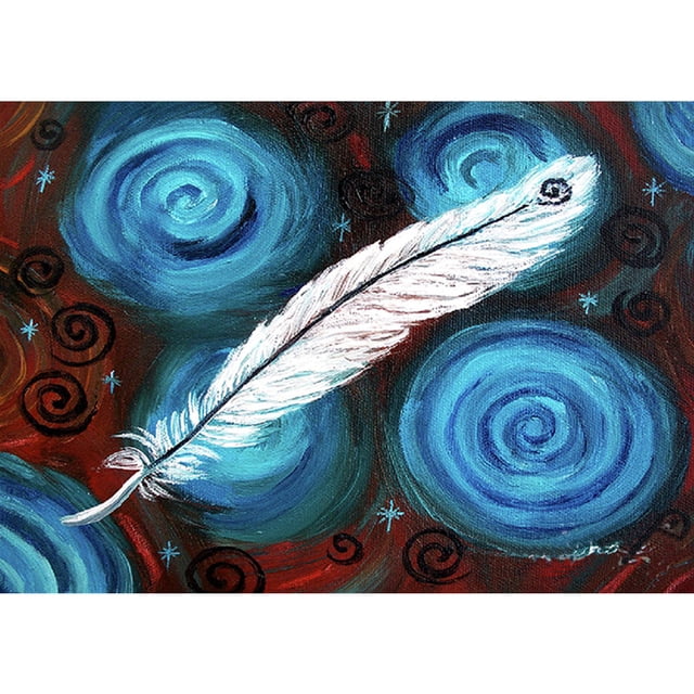 Pintura de diamante (DB6416) Plumas en espiral 5D DIY Kits de decoración de mosaico cuadrado 50x70cm Hugtrwg Para estrenar