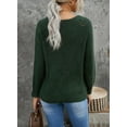 thumbnail image 4 of SHEWIN Women's Pullover Sweater Solid Color Long Sleeve Knitted Jumpers Crewneck Pullovers Tops Petite, 4 of 8