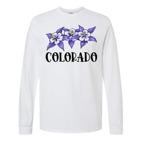 Inktastic Colorado Columbine Flowers Long Sleeve T-Shirt