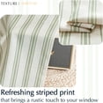 thumbnail image 6 of Curtainking Striped Valance Kitchen Valance for Windows Double Layer Curtains Light Filtering Flax Valance 50x18 inch Length Rod Pocket 1 Panel Green on Beige, 6 of 8