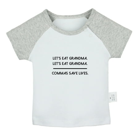 

Commas Save Lives Funny T shirt For Baby Newborn Babies T-shirts Infant Tops 0-24M Kids Graphic Tees Clothing (Short Gray Raglan T-shirt 18-24 Months)