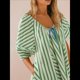 thumbnail image 4 of Mono de Rayas Extragrande para Mujer, Vestido Corto, Mono, Ropa de Playa para Vacaciones con Bolsillos. Verde L, 4 of 7