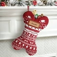 thumbnail image 6 of Ayieyill 16" Dog Knit Christmas Stockings, Large Rustic Yarn Xmas Stockings for Christmas Family Holiday Decorations, 6 of 9