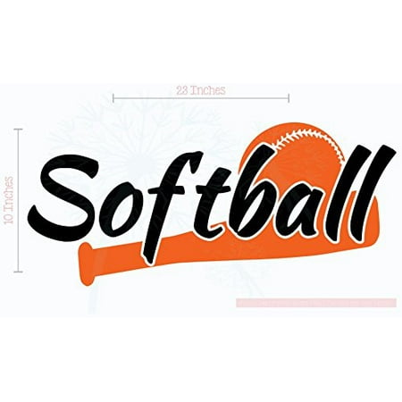 Bedroom Decor Softball With Bat Wall Decals Stickers Sports 23x10