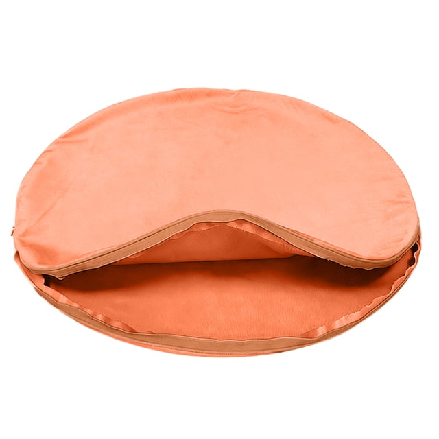 ERK 1Pcs Velvet Round Japanese Drum Pillowcase Without Core Cushion With Zipper