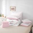 thumbnail image 6 of Homewish Lovely Floral 7-Piece Twin Bedding Sets,Kawaii Flower Daisy Bedding Comforter Set,Pink White Sheet Sets For Kids,Ultra Soft Home Decor Reversible, 6 of 8