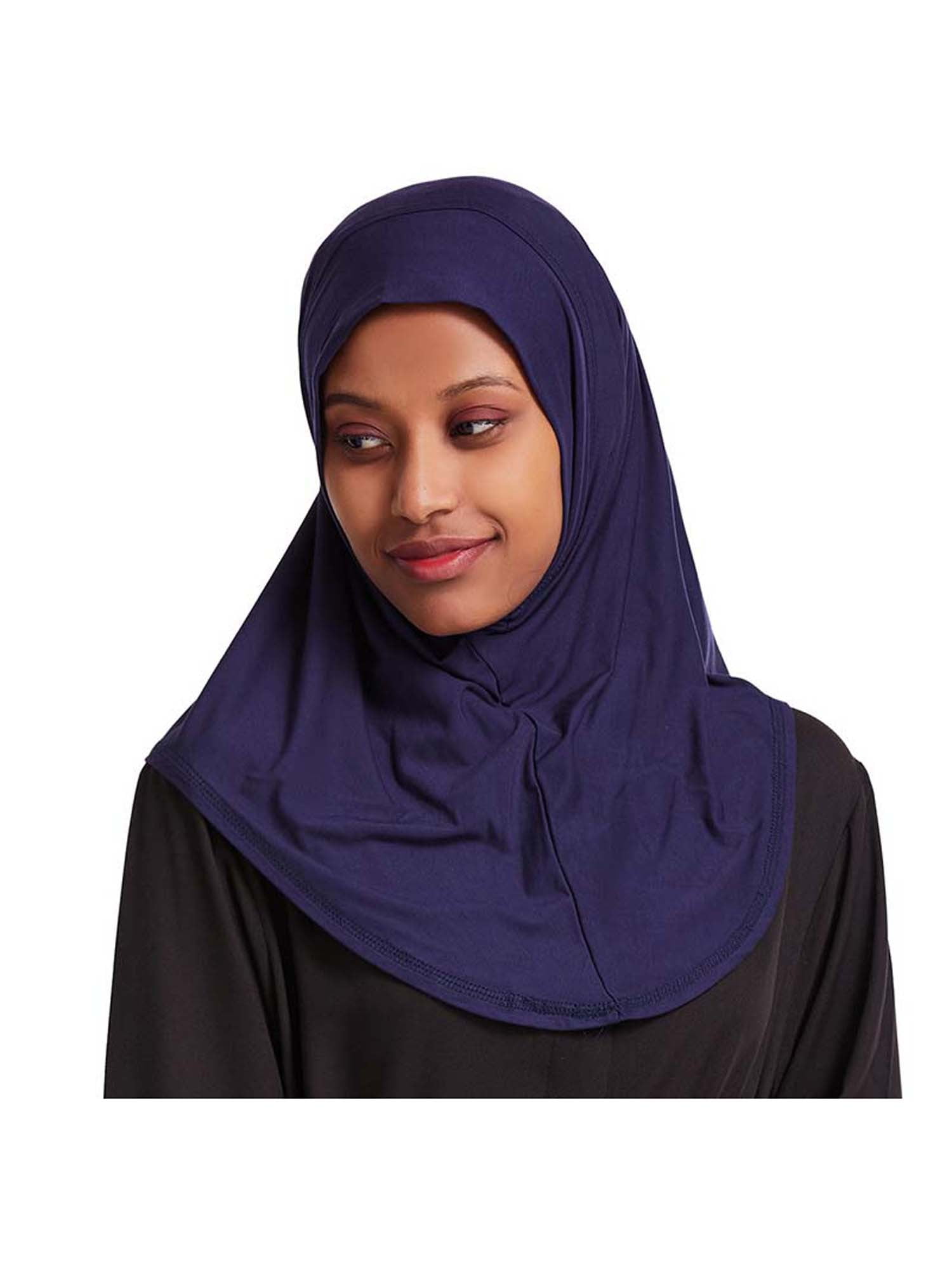 Women Muslim Double Loop Hijab Head Scarf Islamic Arab Instant Headwrap Shawls 