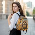 thumbnail image 6 of JIALIOU Mini Backpack Purse for Women Quilted Casual Daypack Small Travel Shoulder Bag, Cute Owl with Autumn Leaves, 6 of 7