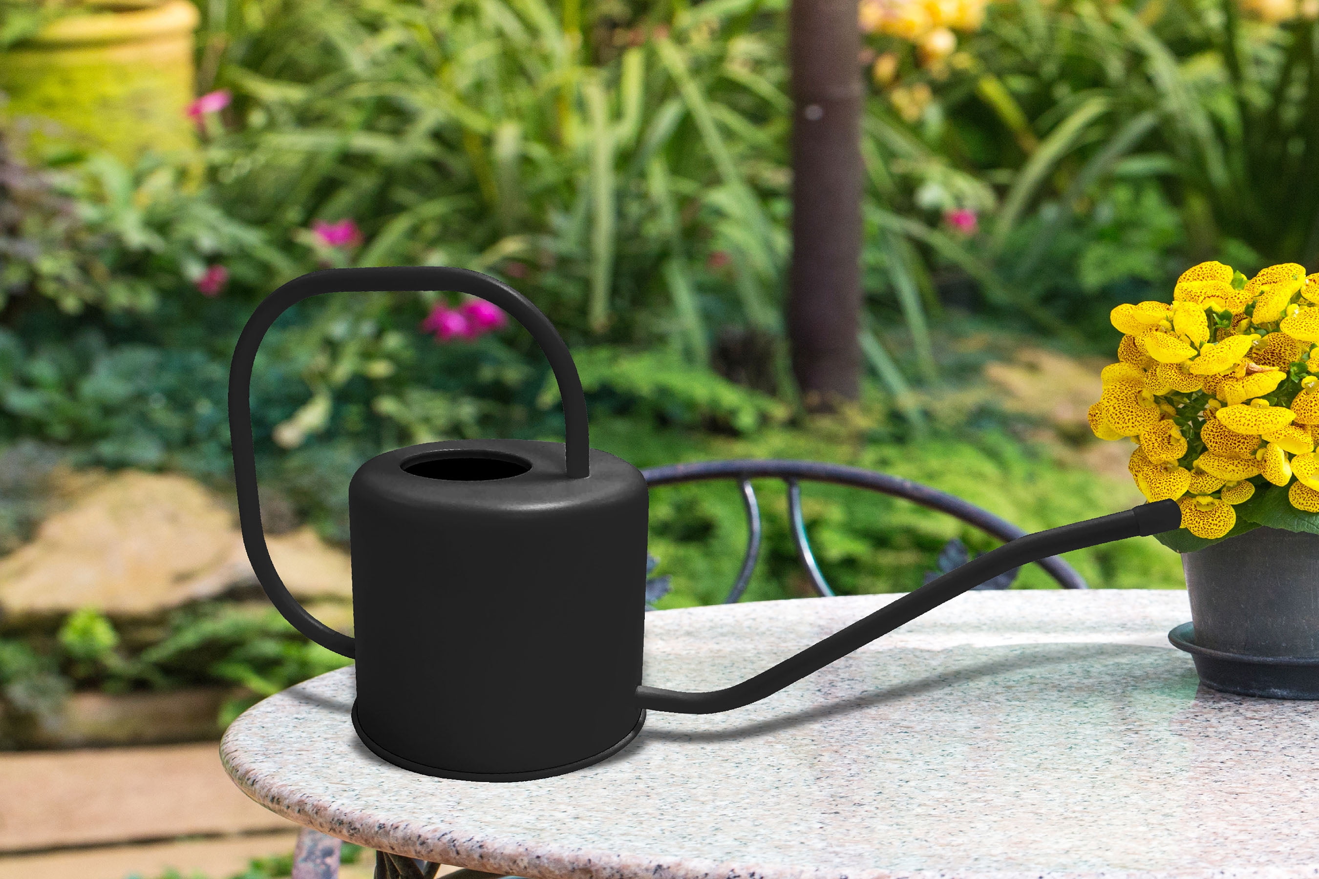 Better Homes & Gardens .35 Gallon Metal Watering Can, Matte Black