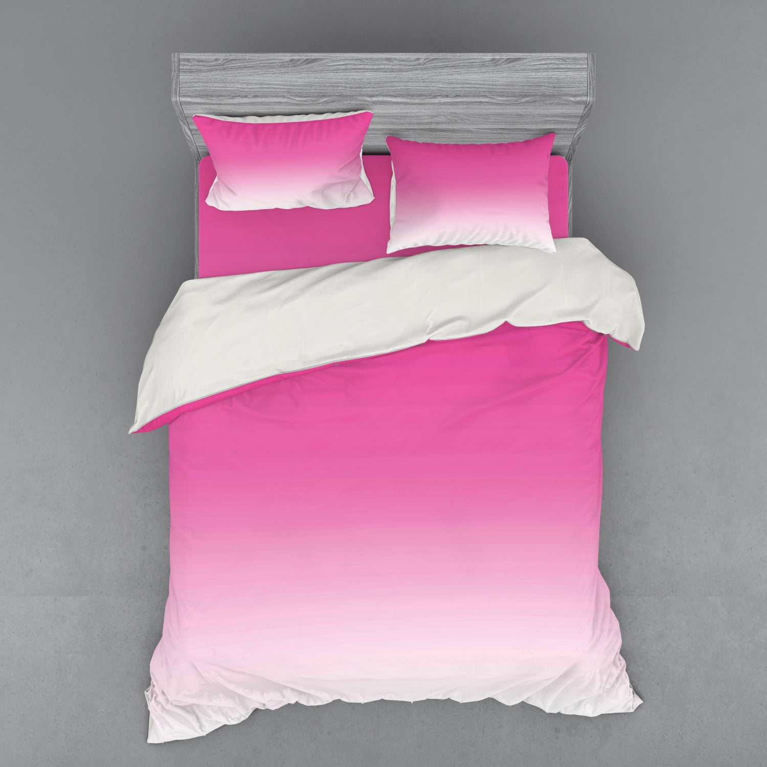 Ombre Duvet Cover Set, Hot Pink Candy and Cream Girly Elements Inspired