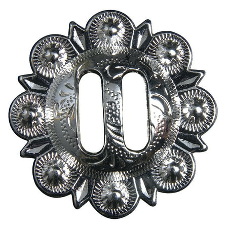 

75HS Set Of 32 Western Screw Back Concho 1.5 In Slotted Bright Silver Saddle