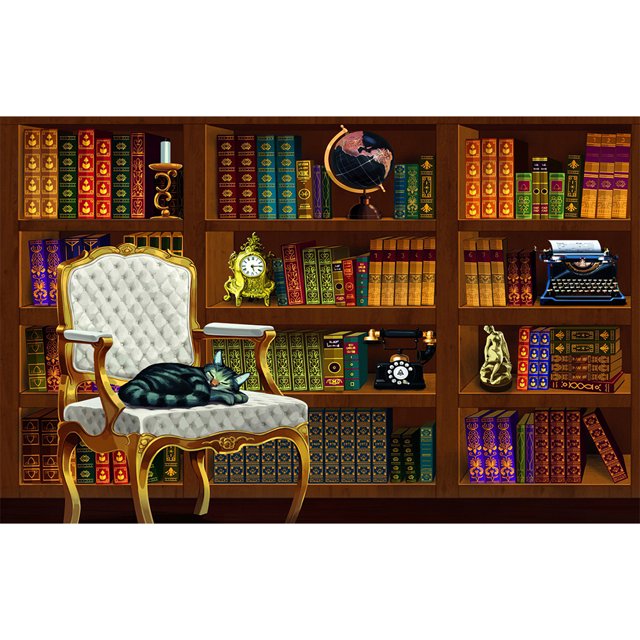 Wdftyju Kit de diamantes de imitación de taladro redondo completo para sala de libros de bricolaje con pintura de diamantes Wdftyju 5xq8sd9pn3ah9qm2