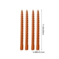 thumbnail image 3 of SLYNSHome 4 Pack Twisted Taper Candles, Unscented Long Thread Candlesticks,Orange Decorative Spiral Candles For Wedding Banquet Dinner Table Holiday Indoor Home Decor, 3 of 6