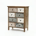 thumbnail image 5 of LuxenHome 8-Drawer 32" H x 25.8" W Rustic Carved Wood Accent Chest, 5 of 11